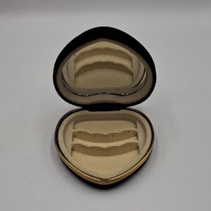 Heart-Shaped Jewelry Earing Box Black/Cream/Gold